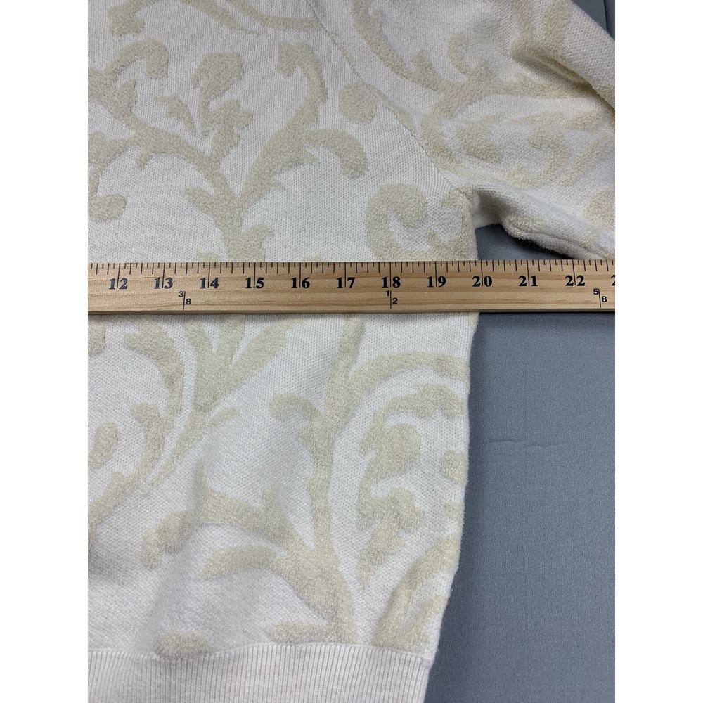 Anthropologie Womens Sweater Medium Ivory Coquette‎ Feminine Sweatshirt Classic - Picture 6 of 8